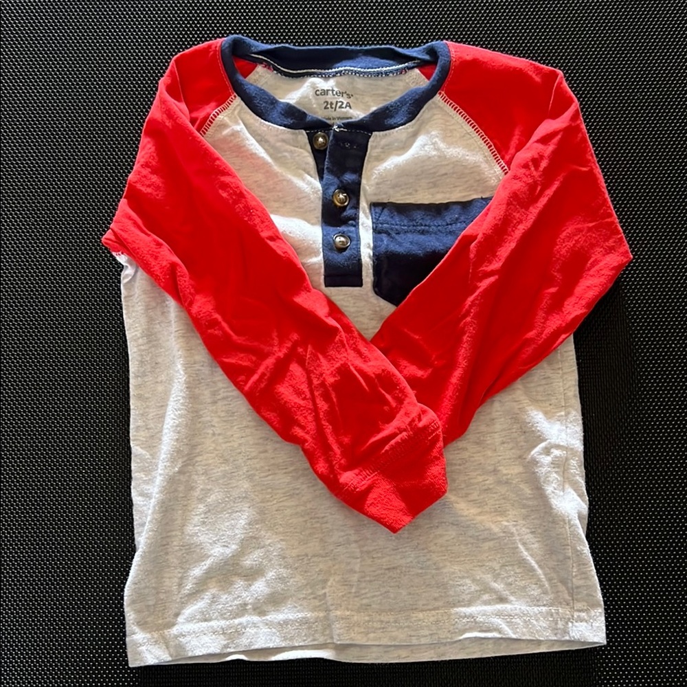 Carter's Red and Blue Kids Long Sleeve Shirt
